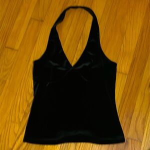 Express velvet-like halter top
